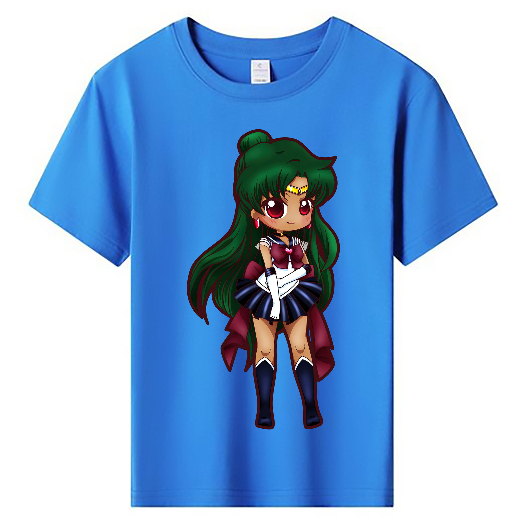 （画像用） 美少女戦士セーラームーン 冥王せつな Sailor Moon Meiou Setsuna 綿100％キッズTシャツ（フロントプリント）